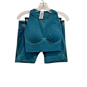 Gymshark Apex Seamless Set Sports Bra and Bike Shorts Women's Size XL Teal